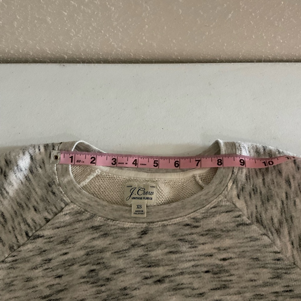 J. Crew Vintage Fleece Cotton Sweatshirt Speckled Heather Grey Women’s Size XS - Picture 8 of 10